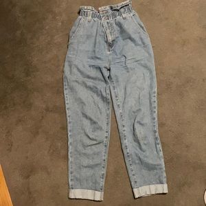 Paperbag Straight Leg Jeans